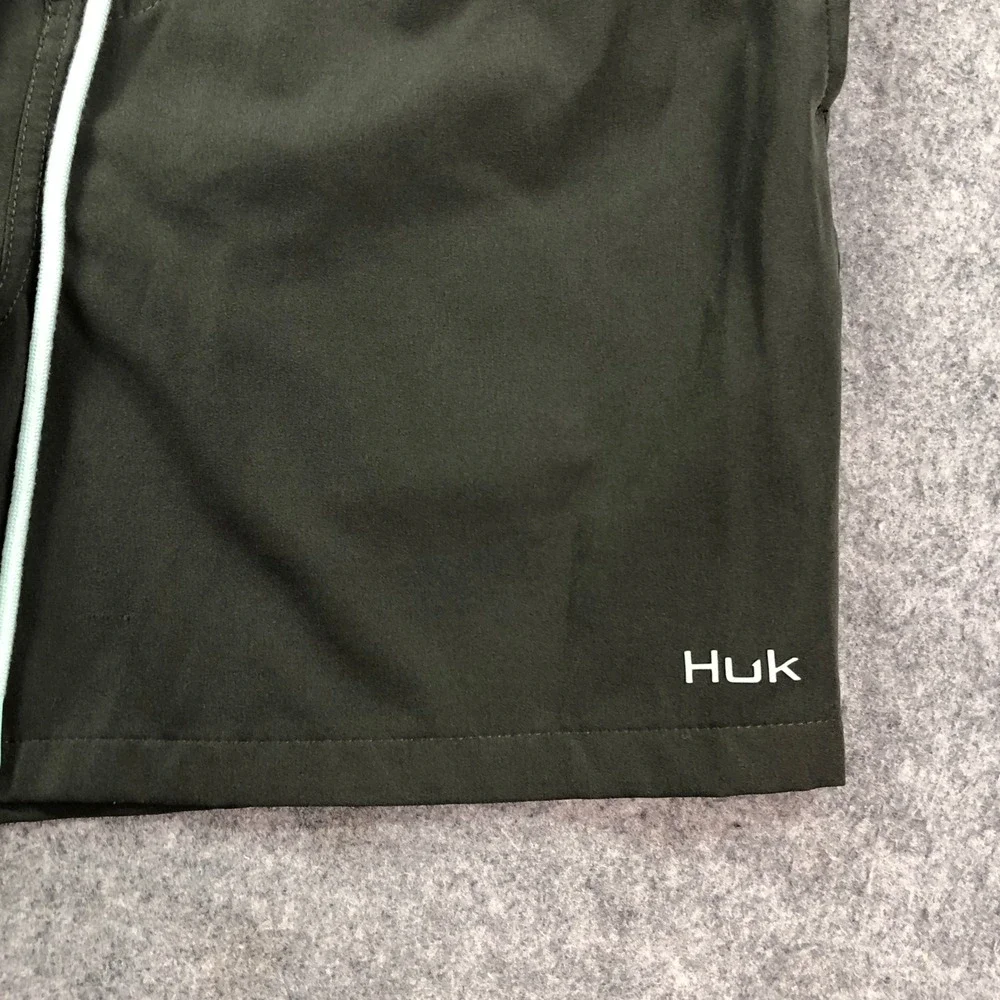 Huk Mens Volley Swim Shorts S Gray Stretch Cargo Pocket Drawstring 5